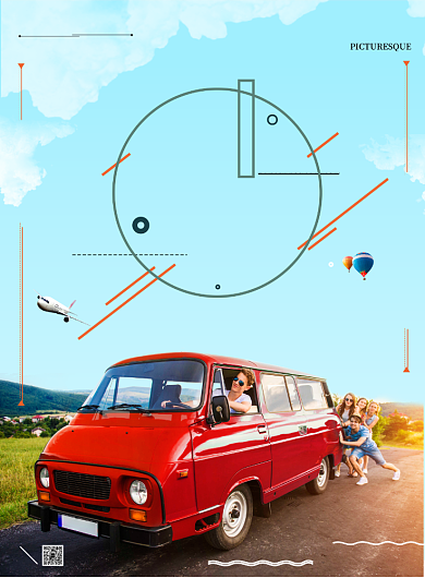 自驾游创意宣传海报背景