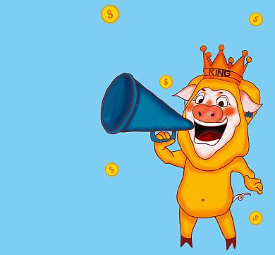 2019猪年卡通手绘朋友圈封面背景