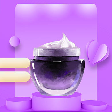 紫色黄色乳液护肤品补水直通车背景