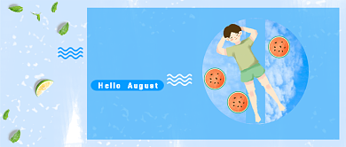 八月你好节日日期公众号首图背景
