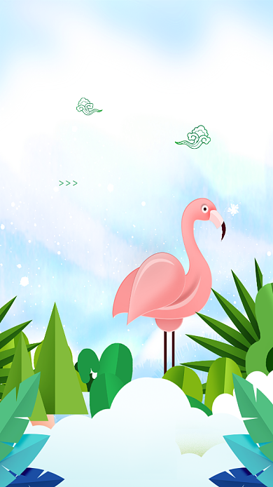 清新文艺简约7月你好手机海报背景