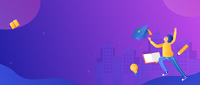 高考手绘插画卡通人物渐变微信公众号素材图片背景