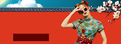 国潮新风尚淘宝banner背景