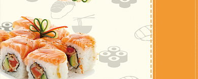 美味寿司活动优惠券背景