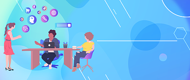 蓝色扁平化职业培训首图背景