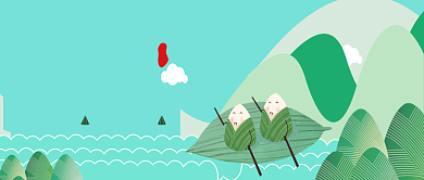 创意卡通端午节粽子首图背景