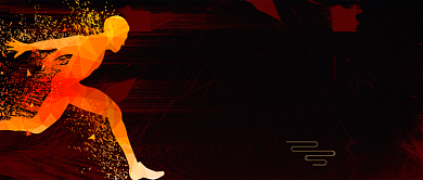 红色运动健身跑步入门知识首图背景