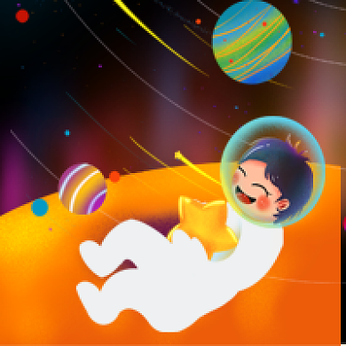 世界航天日手绘插画简约公众号次图背景