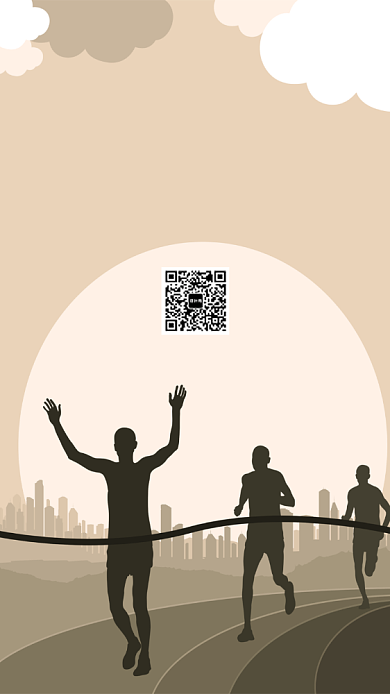 创意简约插画运动健身手机海报背景