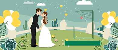 求婚爱情插画公众号首图背景