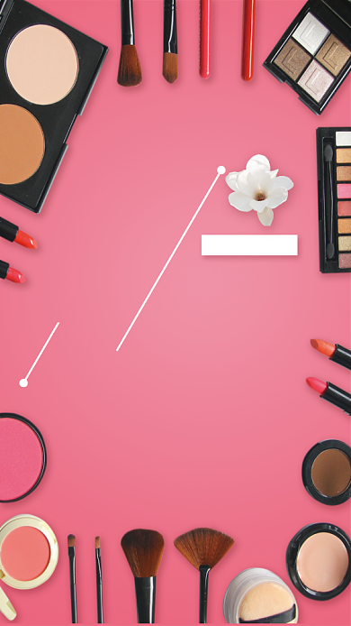 春天美妆上新手机海报背景