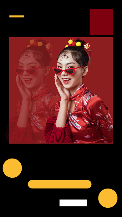 时尚国潮手机海报背景