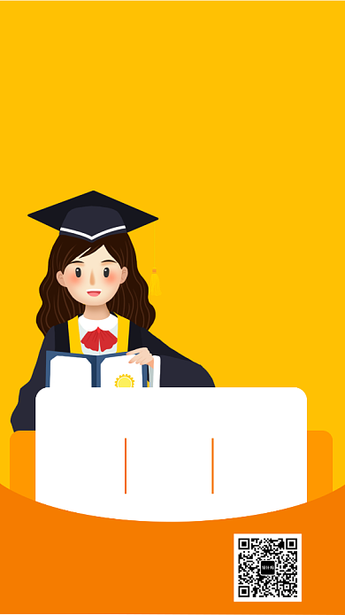 橙色简约英语口语培训手机海报模板背景