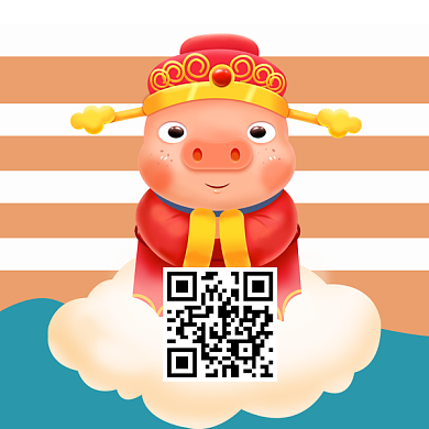 2019猪年大吉二维码背景