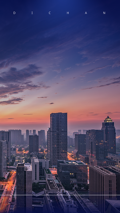 蓝色简约荣耀开盘手机海报背景