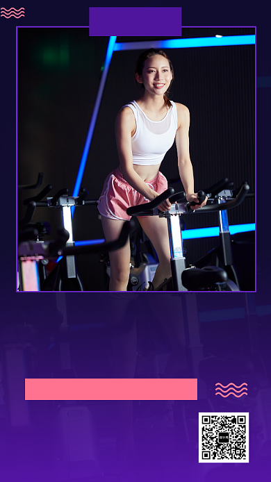 紫色大气时尚运动健身手机海报模板背景