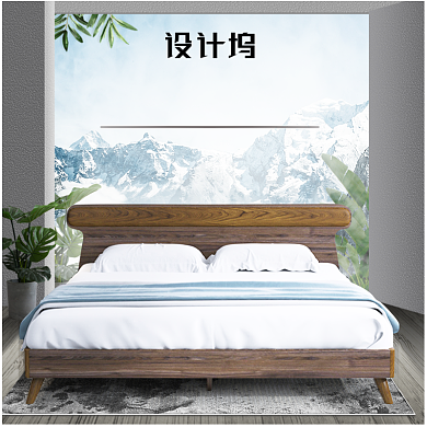 简约清新家具家居床沙发主图背景