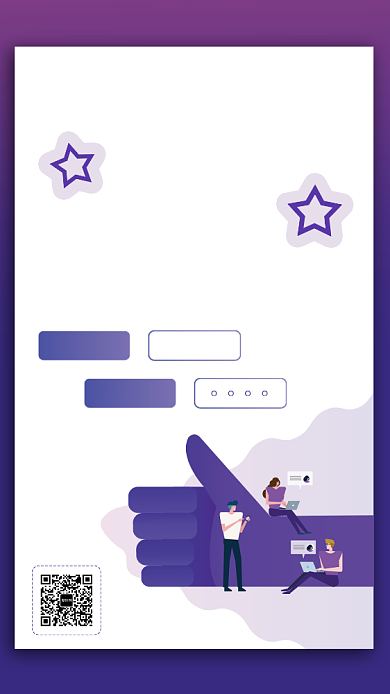 紫色时尚招募招聘手机海报背景