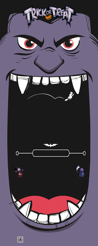 卡通漫画创意万圣节派对易拉宝背景