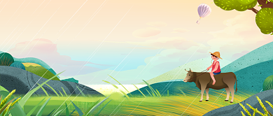 清新绿色小满节气公众号首图背景