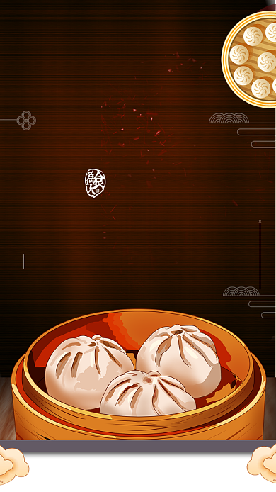 包子促销中国风海报背景