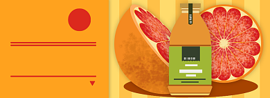 冬季饮品鲜橙汁淘宝banner背景