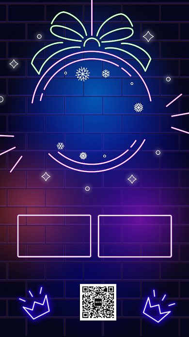 霓虹灯圣诞节狂欢促销宣传手机海报背景