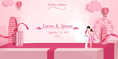 粉红结婚浪漫公众号首图背景