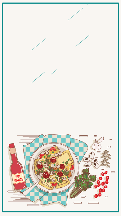 餐饮扁平化绿色简约时尚宣传海报背景