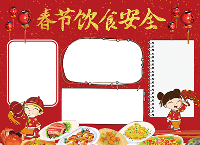 春节饮食安全小报背景