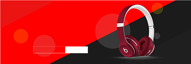 时尚头戴式耳机淘宝banner背景