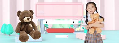 新款毛绒玩具新款玩具淘宝banner背景