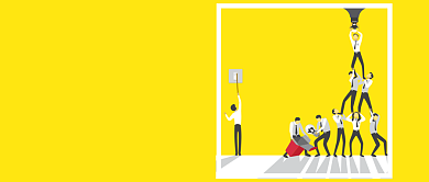 黄色创意团队协作公众号首图背景