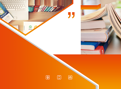 橙色清新简约教育培训三折页模板背景