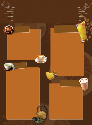 咖啡奶茶新品尝鲜促销菜单海报背景