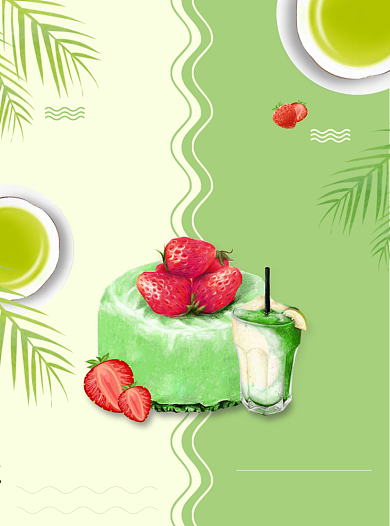 创意抹茶下午茶蛋糕宣传单背景