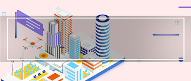 矢量2.5D简单图标清新房地产宣传广告微信公众号素材图片背景