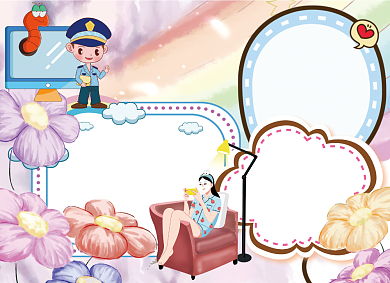 文明上网健康成长创意卡通小报背景
