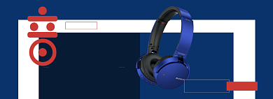 耳机限时折扣专场淘宝banner背景