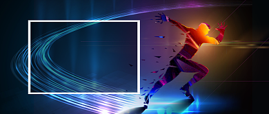 黄色蓝色运动健身完美身材跑步首图背景