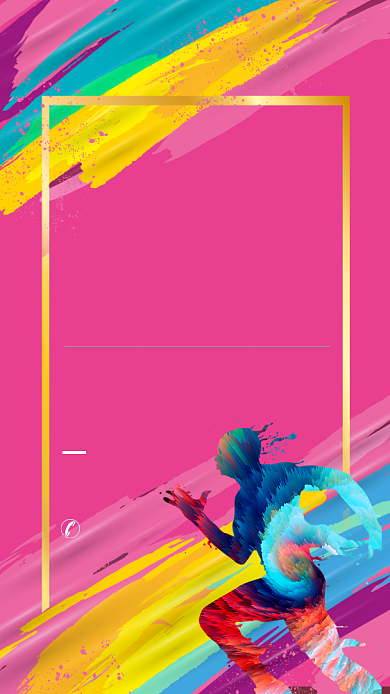 创意手绘运动健身培训手机海报背景