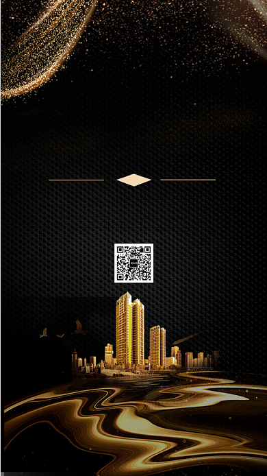 黑金地产简约宣传手机海报背景