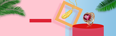 粉蓝珠宝质感淘宝banner背景