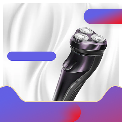 紫色白色年货节电动剃须刀直通车背景