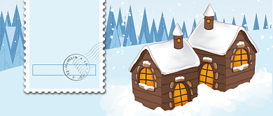 蓝色月签你好十二月首图背景