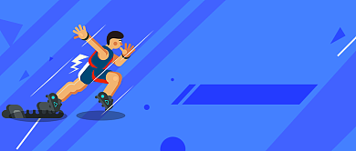 蓝色创意健身公众号首图背景