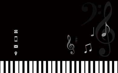 黑白钢琴主题个人名片背景