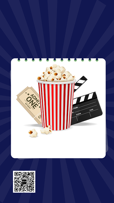 电影夜晚促销手机海报背景