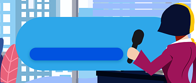 蓝色卡通记者采访独家爆料公众号首图背景