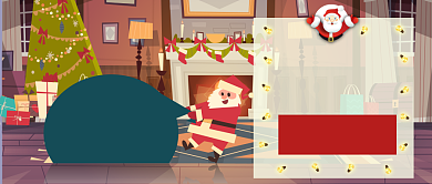 圣诞礼物插画漫画公众号首图背景